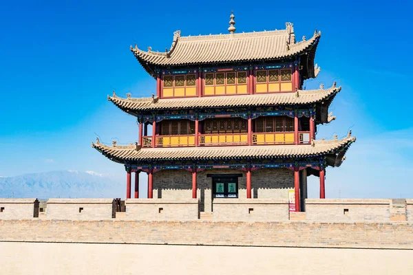 Gansu eyaleti Çin/Antik Çin Seddi Batı noktası kapıda Jiayuguan 