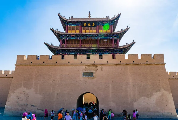 Gansu eyaleti Çin/Antik Çin Seddi Batı noktası kapıda Jiayuguan 