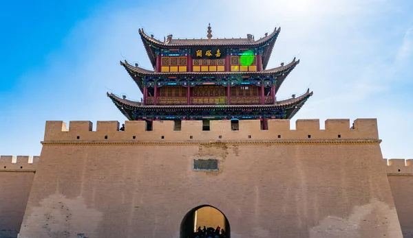 Jiayuguan Gansu Provincii Číny Starověký Gate West Pointu Velké Čínské — Stock fotografie