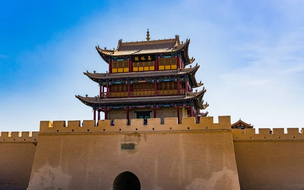 Jiayuguan Província Gansu China Portão Antigo Ponto Oeste Grande Muralha — Fotografia de Stock