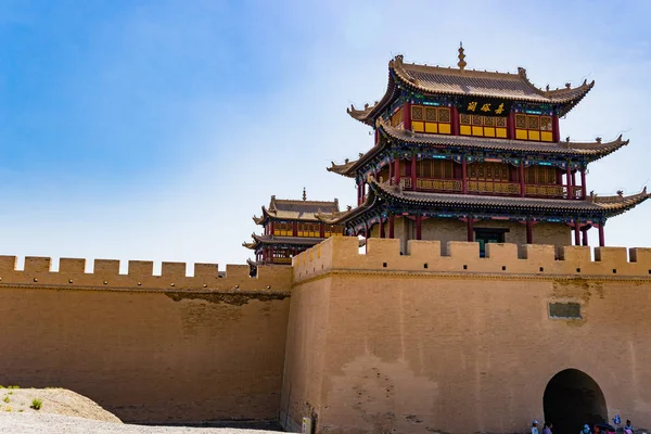 Gansu eyaleti Çin/Antik Çin Seddi Batı noktası kapıda Jiayuguan 