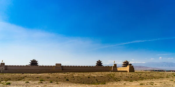 Jiayuguan Província Gansu China Portão Antigo Ponto Oeste Grande Muralha — Fotografia de Stock