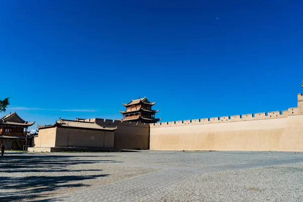 Jiayuguan Provincia Gansu China Puerta Antigua Punto Oeste Gran Muralla Imagen de stock