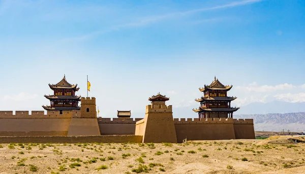 Jiayuguan Gansu Provincii Číny Starověký Gate West Pointu Velké Čínské — Stock fotografie
