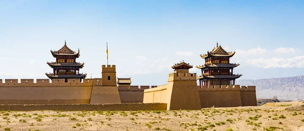 Jiayuguan Gansu Provincii Číny Starověký Gate West Pointu Velké Čínské Stock Fotografie