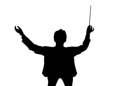 Music conductor back from a bird's eye view clipart