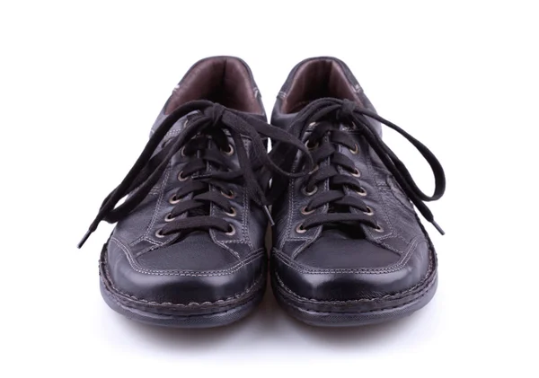 Black leather mens shoes — Stock Photo, Image