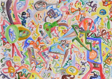 Soyut kuşlar el boyalı arka plan