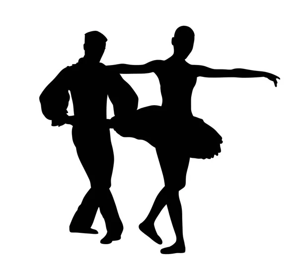 Pareja bailarines de ballet — Vector de stock