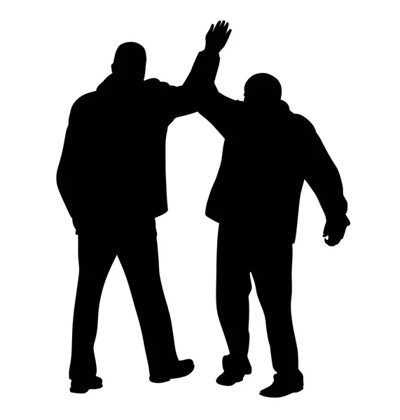 Dammi cinque gesti tra due uomini d'affari di successo. — Vettoriale Stock