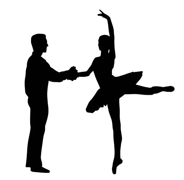 Couple ballet dancers — Stock Vector