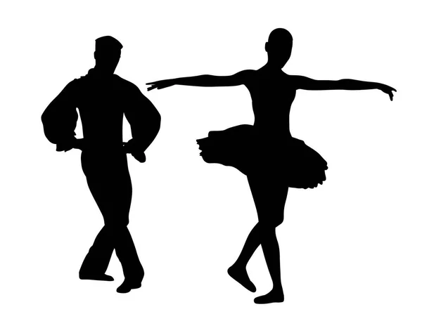 Pareja bailarines de ballet — Archivo Imágenes Vectoriales