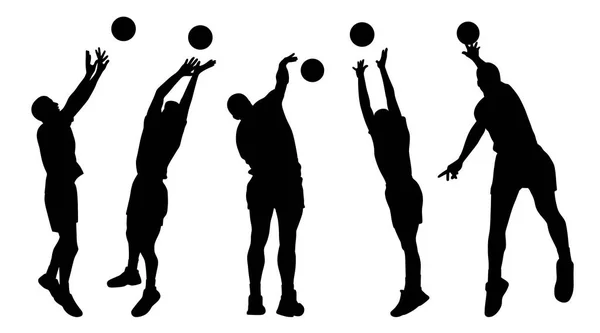 Giocatori di pallavolo uomini — Vettoriale Stock