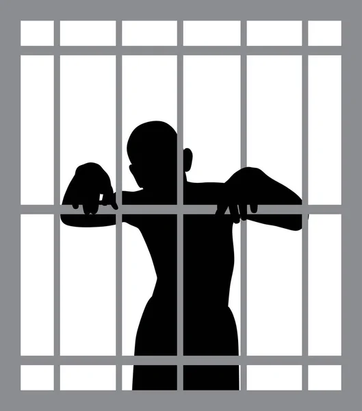 Man in jail — Stock Vector