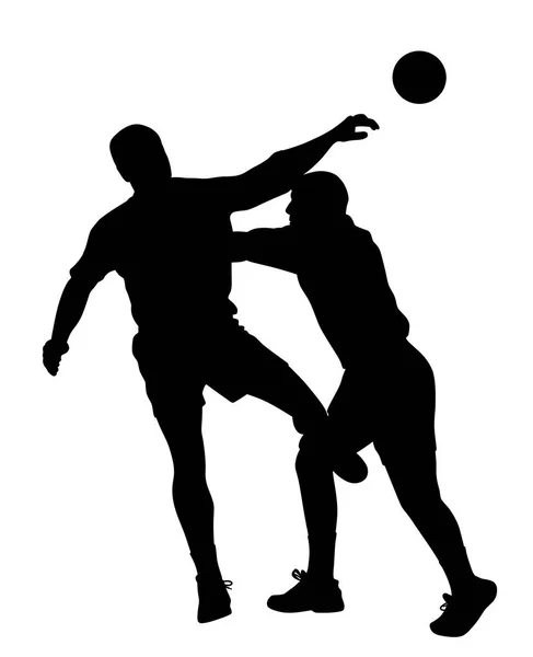 Handball player blocking opponent player — Stock Vector