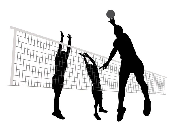 Uomini che giocano a pallavolo — Vettoriale Stock