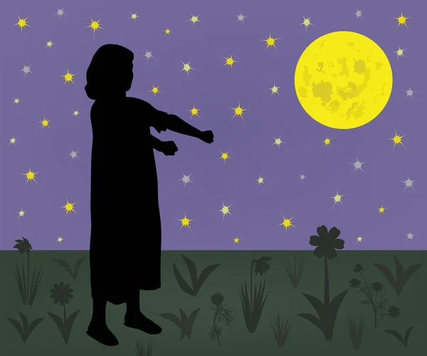 Sleepwalking girl — Stock Vector