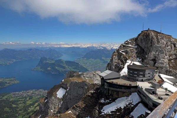 Sviçre Deki Pilatus Dağı Nın Tepesinden Lucerne Gölü Manzarası — Stok fotoğraf