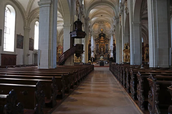 Gorgeous Interior Church Leodegar Located Lucerne Switzerland — Stock Photo, Image