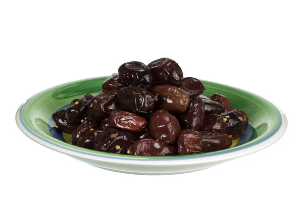 Plate of Kalamata Olives — Stock Photo, Image
