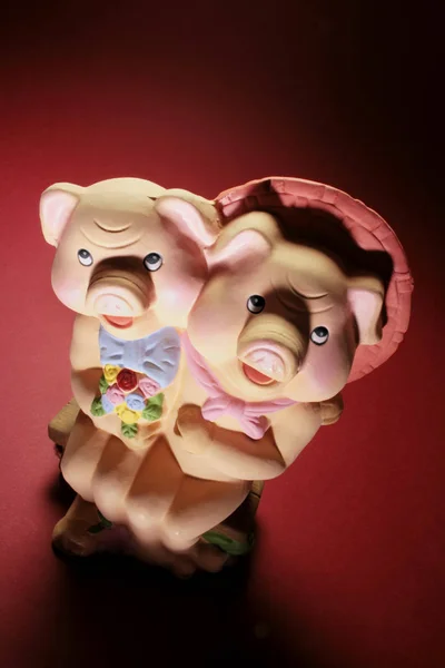 Figurines de cochon d'argile — Photo