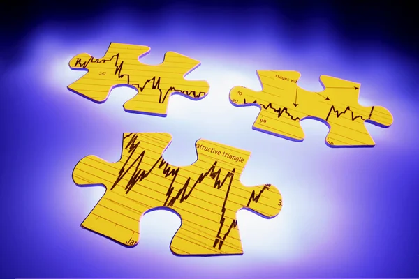 Graph Jigsaw Puzzle Pieces — Stock Photo, Image