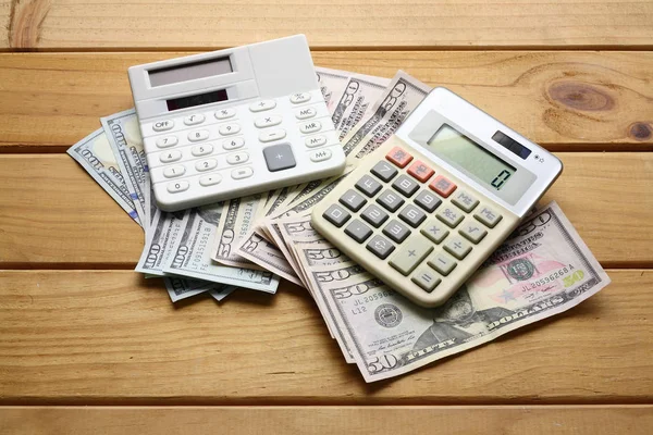 Calculator and Bank Notes — Stock Photo, Image