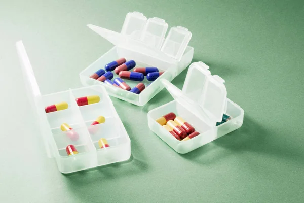 Pills in Pill Boxes — Stock Photo, Image