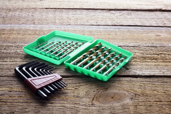 Drill Bit Set and Allen Keys — Stock Photo, Image