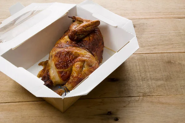 Roast Chicken in Takeaway Box — Stock Photo, Image
