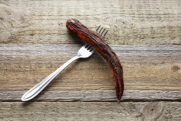 Forchetta con carota marcia — Foto Stock