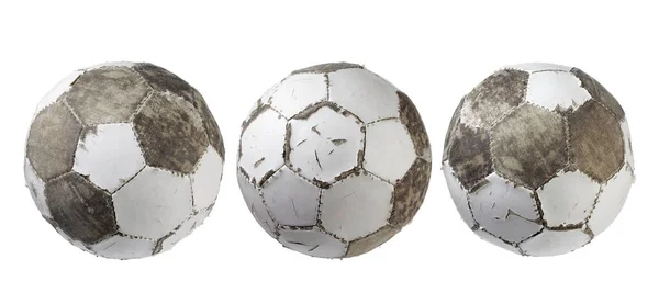 Usato palloni da calcio — Foto Stock