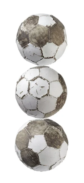 Ballons de football usés — Photo