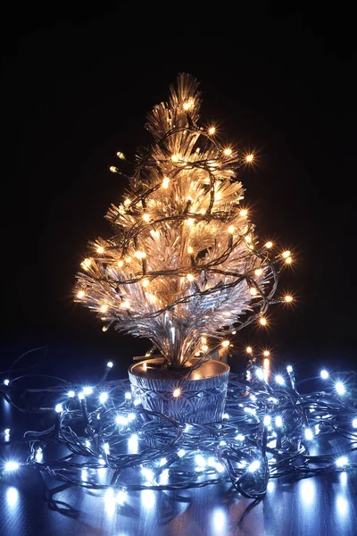 光のクリスマスツリー — ストック写真