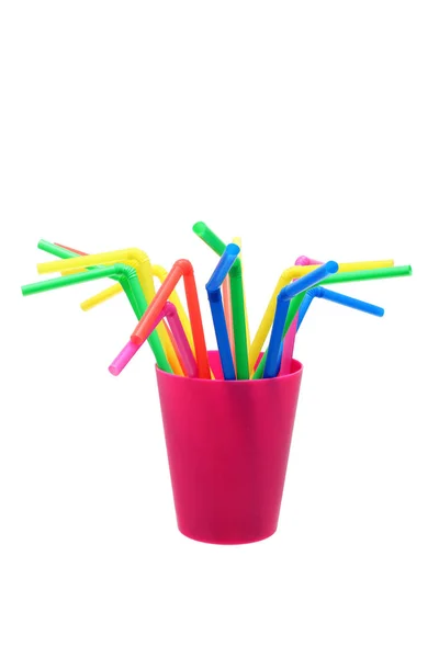 Plastic Cup and Straws — Stock Photo, Image
