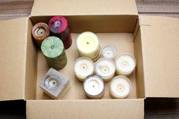 Close up of Candles in Box