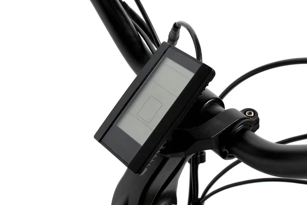 Дисплей Електронного Велосипеда Білому Тлі — стокове фото