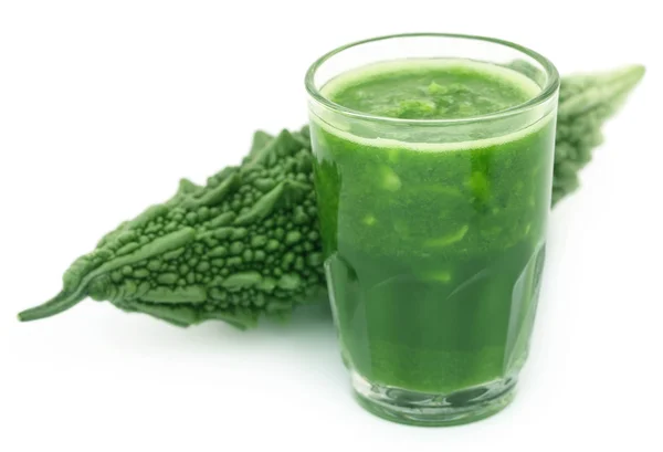 Herbal juice of green momodica — Stock Photo, Image