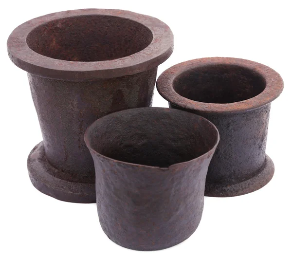 Three Vintage mortars — Stock Photo, Image