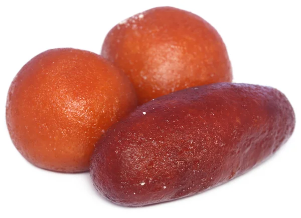 Beliebte Bangladeshi-Süßigkeiten pantua und kalojam — Stockfoto