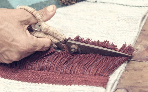 Processo de fabricação de tapetes — Fotografia de Stock
