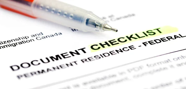 Document checklist for Visa application Canada