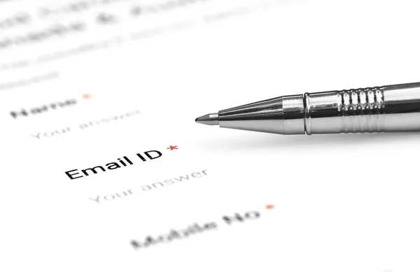 Filing a form with e mail ID — Stock Photo, Image