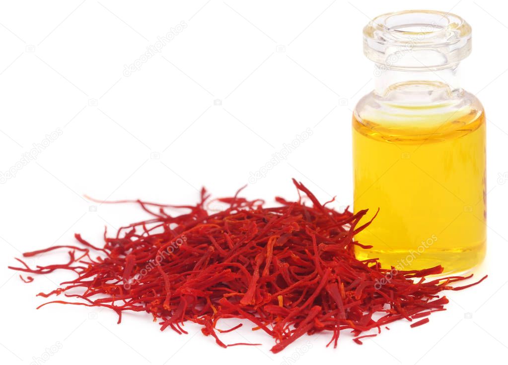 Closeup of Saffron with extract