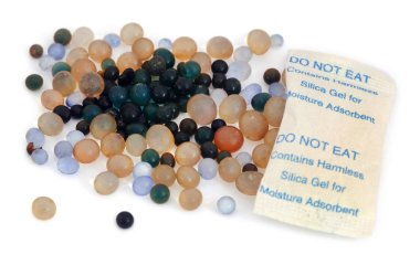 Silica gel over white background clipart