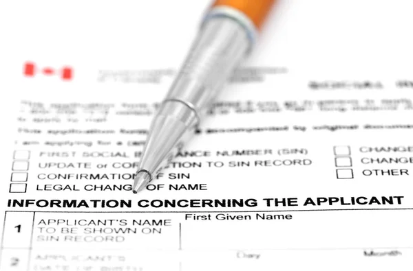 Visa application form — Stock Photo, Image