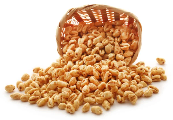 Golden puffed wheat — Stock Photo, Image