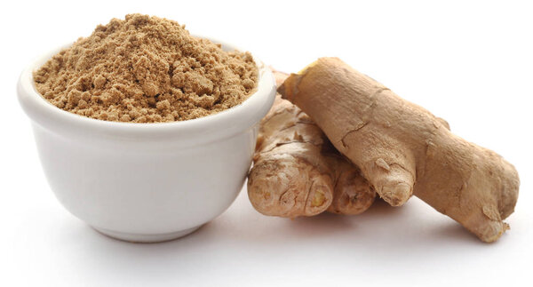 Ginger with dried powder