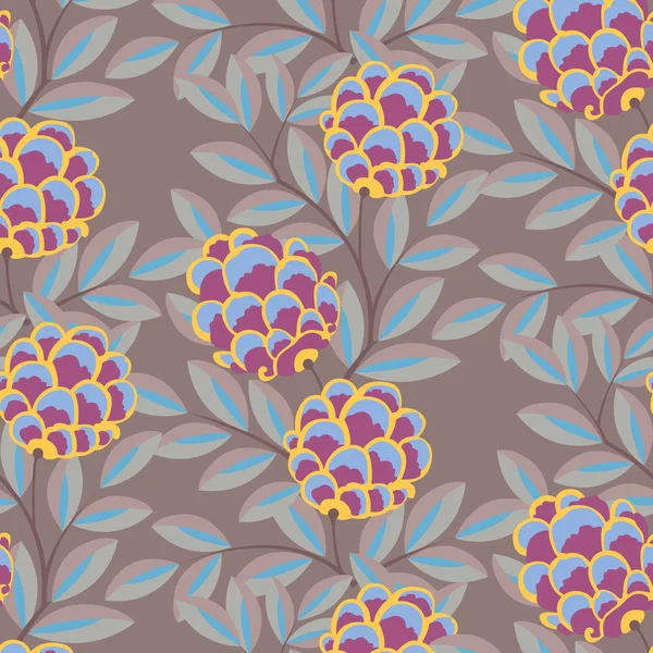 Peonies retro seamless pattern used in past to decorate wallpapers — Stock Vector
