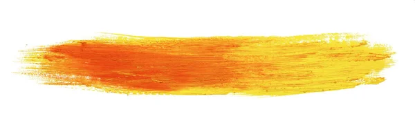 watercolor brush stroke, red-yellow, isolated on white